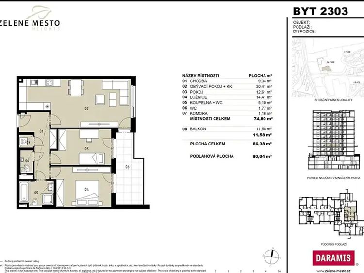 Prodej bytu 3+kk 92 m²