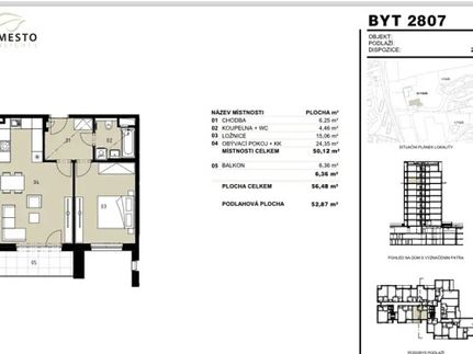 Prodej bytu 2+kk 56 m²