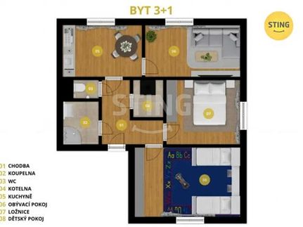 Prodej bytu 3+1 72 m²