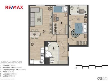 Prodaný  byt 3+kk 67 m²
