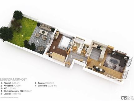 Prodaný  byt 2+kk 64 m²