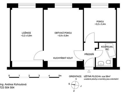 Prodaný  byt 3+kk 59 m²