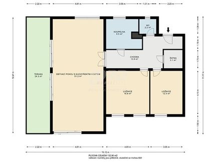 Prodaný  byt 3+kk 129 m²