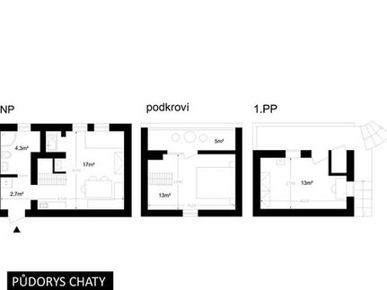 Prodaná  chata 50 m², pozemek 388 m²