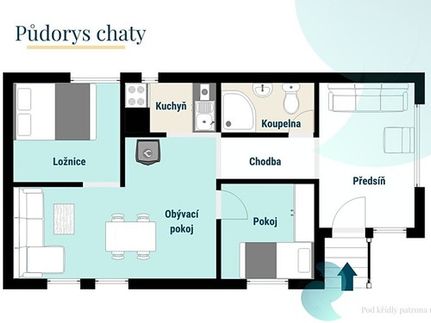 Prodaná  chata 44 m², pozemek 2158 m²