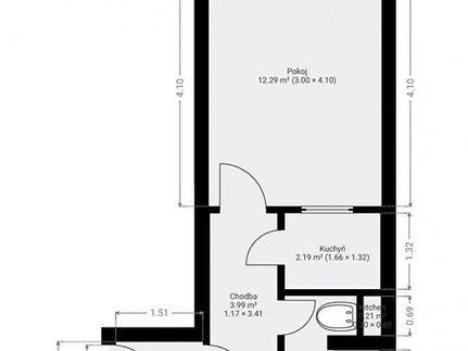 Prodaný  byt 1+kk 22 m²