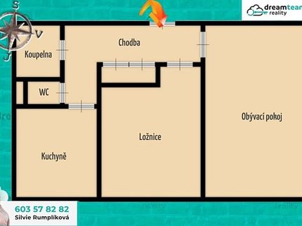 Prodaný  byt 2+1 54 m²